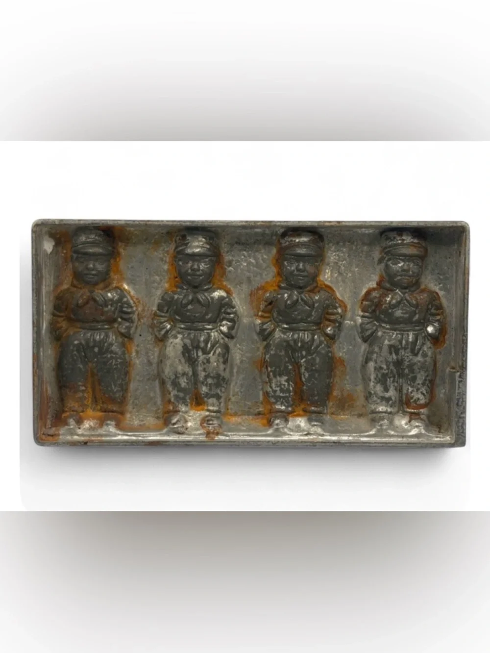 Vintage Anton Reiche Dresden Boy Flat Metal Chocolate Candy Mold Collectible